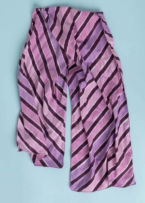 Scarf - Wallpaper Stripe Skinny Dahlia