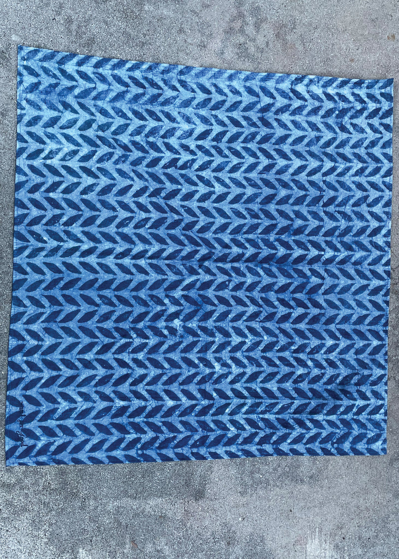 Scarf - Indigo Chevron Square