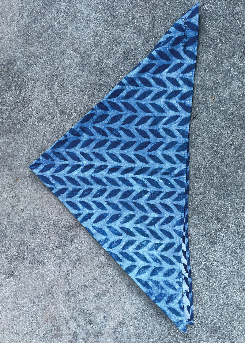 Scarf - Indigo Chevron Square