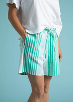 Shore Shorts - Mixed Up Stripe - Seaglass & Cerulean