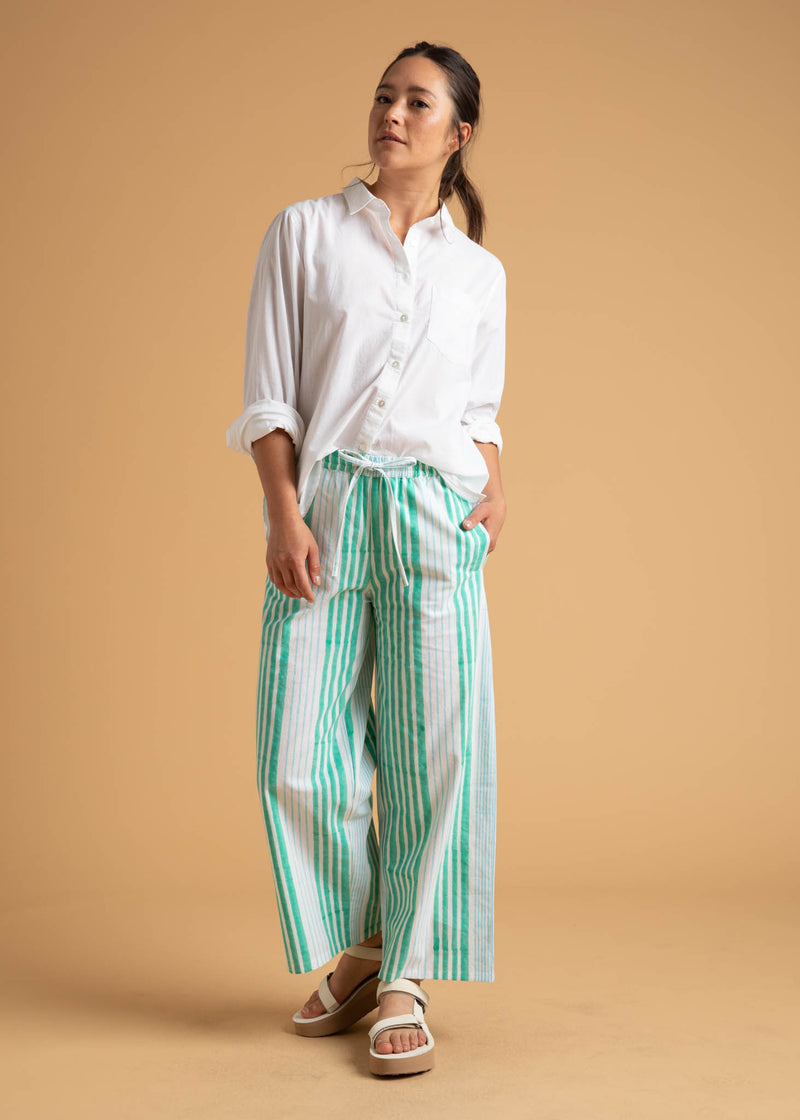Shore Pant - Mixed Up Stripe - Seaglass & Cerulean