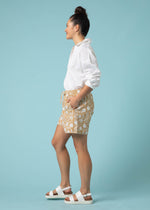 Shore Shorts - Floral Escape in Baked Clay & Olive Oil