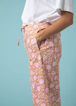 Shore Pant - Floral Escape in Baked Clay & Neon Pink