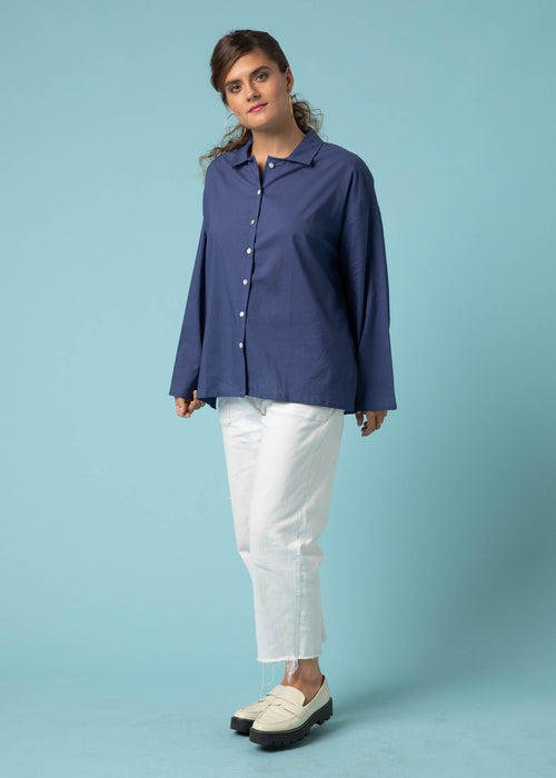 Relaxed Boyfriend Shirt - Inky Blue