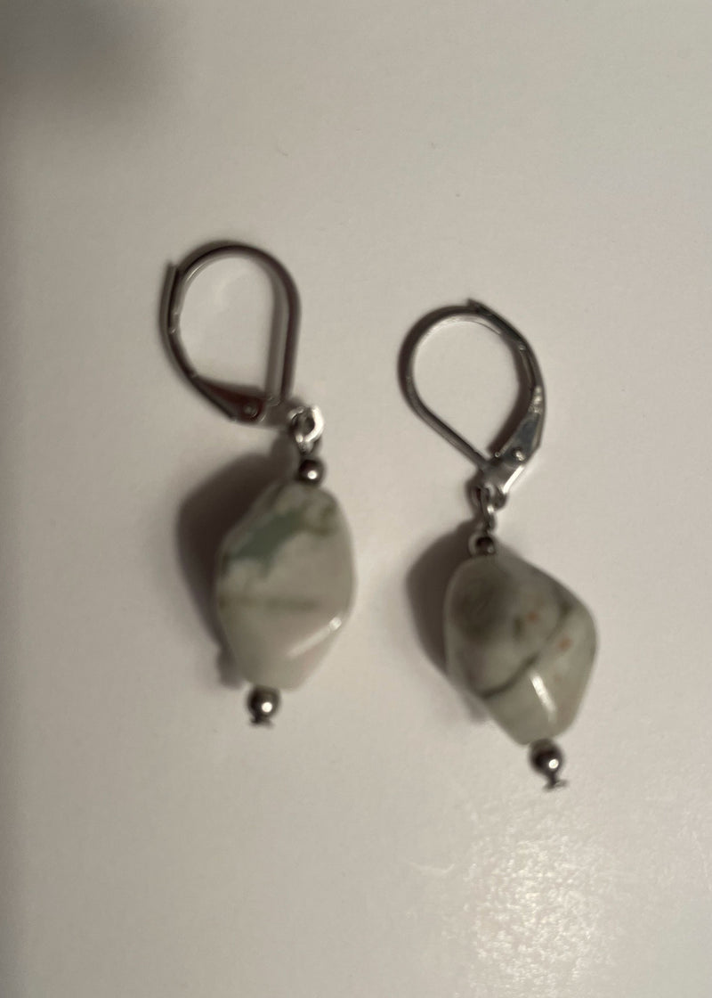 Natural Dalmatian Jasper Drop Earrings