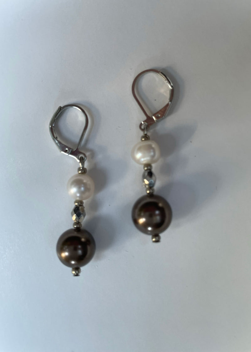 Freshwater Two Tone Pearl Earrings